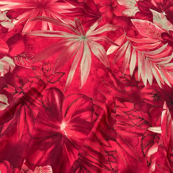 Tanjay plus size 14 red floral long skirt with bottom Ruffles & elastic waist - Picture 5 of 10